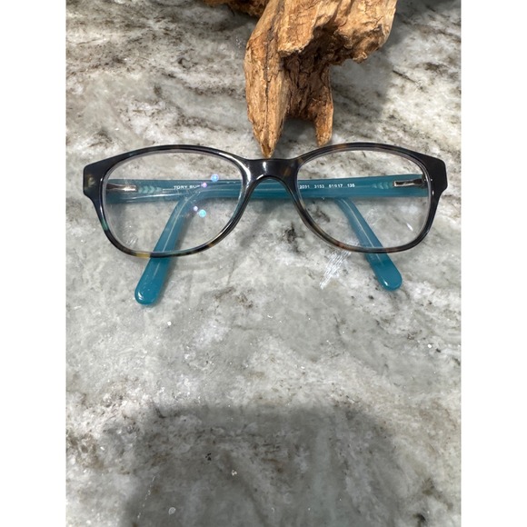 Tory Burch TY2031 eyeglass frame in a blue tortoise and teal color variant - Picture 11 of 11